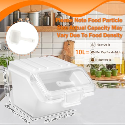 Flour Bin, 10 lb Stackable Kitchen Ingredient Storage Container with Lid - Food Pantry Organizer for Flour, Sugar, Rice, Baking,Dog Food Supplies (10lb) - size: 10lb