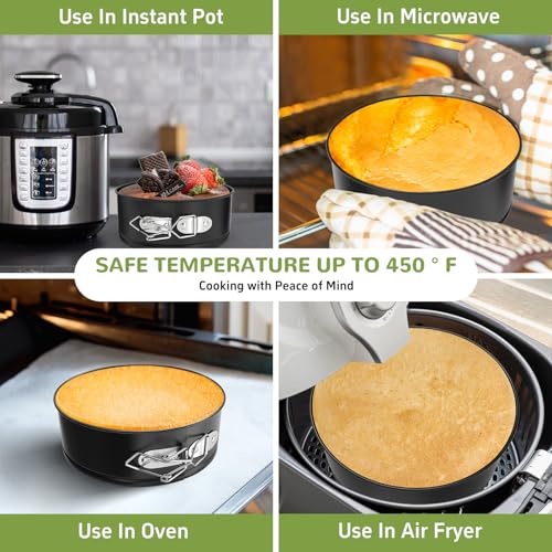 ZeroPone 4 Inch Mini Springform Pan, Non-stick Cheesecake Pan, Spring Form Pans for Baking, Springform Pans with Removable Bottom, Round Cake Pans, Small Cake Mold for Mini Cheesecake Pizza - size: 4 Inch