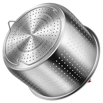 REDANT Vegetable Steamer Basket for Instant Pot Accessories 6 & 8 Qt - Stainless Steel Strainers and Colanders - Metal Strainer for Cooking Broccoli, Eggs, Pasta, Quinoa - with 2 Gloves, 6 Quart - size: 6 Qt - Steamer Basket