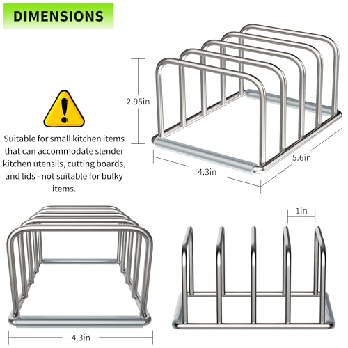 Cutting Board Organizer, 304 Stainless Steel Chopping Board Holder & Pot Pan Lid Rack, Kitchen Shelf Organizer for Bakeware, Cookie Sheets & Trays - size: 1.0 in Slots - 1 Pack