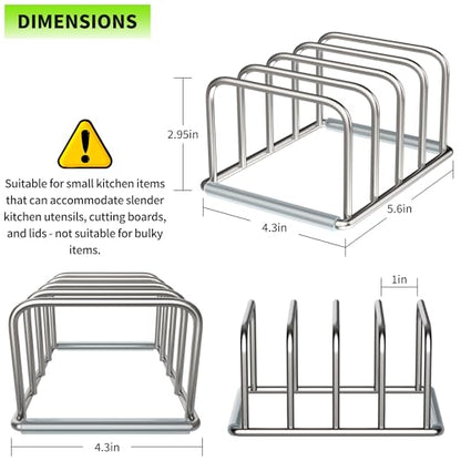 Cutting Board Organizer, 304 Stainless Steel Chopping Board Holder & Pot Pan Lid Rack, Kitchen Shelf Organizer for Bakeware, Cookie Sheets & Trays - size: 1.0 in Slots - 1 Pack