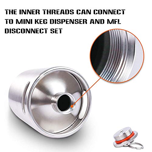 TMCRAFT 128OZ Stainless Steel Mini Keg, Portable beer growler with Exhaust Valve Designed Cap to Keep Beverage Fresh