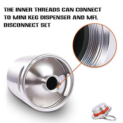 TMCRAFT 128OZ Stainless Steel Mini Keg, Portable beer growler with Exhaust Valve Designed Cap to Keep Beverage Fresh