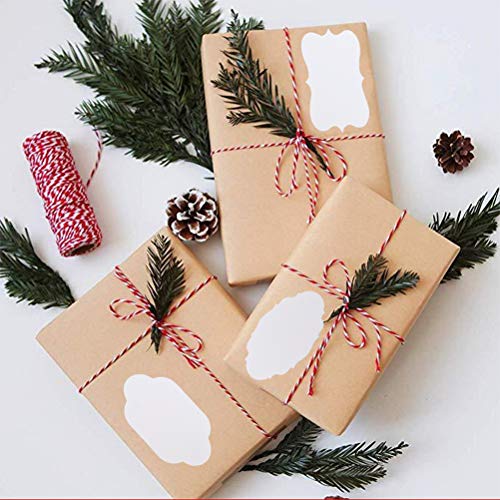 Pimoys 300 Pieces Gift Sticker Labels, 1.2*2inch Kraft Paper, Waterproof Labels for Jam Jars, Home Baking, Handmade Cosmetic, Holiday Presents, Lace Design - color: White