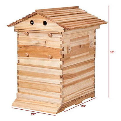 Auto Beehive Frame Comb - 7Pcs Automatic Wooden Beehive House, Auto Honey Hive Beehive Frames, Beekeeping Wooden House Beehive Boxes, Beehives and Supplies Starter Kit for Beekeepers