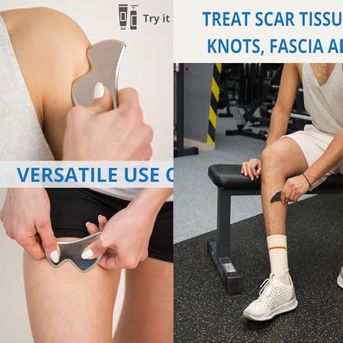 Muscle Scraper Stainless Steel Gua Sha Scraping Massage Tool Set IASTM Tools Great Soft Tissue Mobilization Tool(6pcs) - style: GYX COELE-06