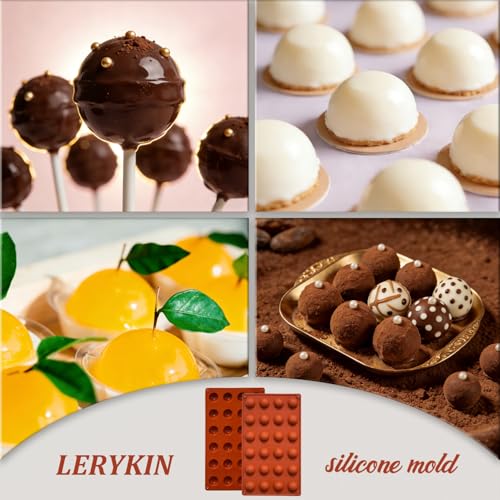 Lerykin Mini 24-Cavity Semi Sphere Silicone Molds Non-Stick, 2 Packs Half Sphere Silicone Baking Molds for Making Jelly, Chocolates and Cake - color: 24 Mini ( 2 Pack )