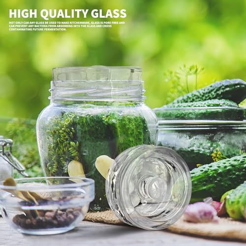 Fermentation Weights,2 Pack Glass Fermentation Weights with Grip Handle,Fermenting Weights for Wide Mouth Mason Jar and Canning Fermenting Pickling Sourkrout
