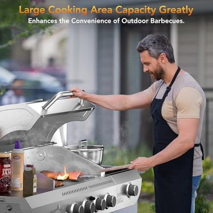Electactic G41 Pro BBQ Grill,Heavy-Duty Stainless Steel Gas Grill, 4 Burner Gas Grill with Side Burner,42000 BTU Propane Grill for Outdoor Cooking,Barbecue,Garden and Patio Backyard - size: 4 Burner Upgradel Gas Grills with Side Burner