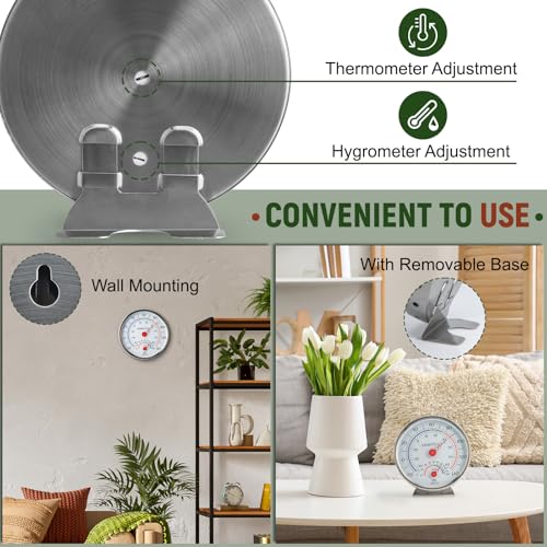 Indoor Outdoor Thermometer Hygrometer, Large Dial Waterproof Wall Mount - Accurate & Easy to Read for Home, Garden, Patio, Greenhouse, Farmhouse Decor by AXHHTVCGY