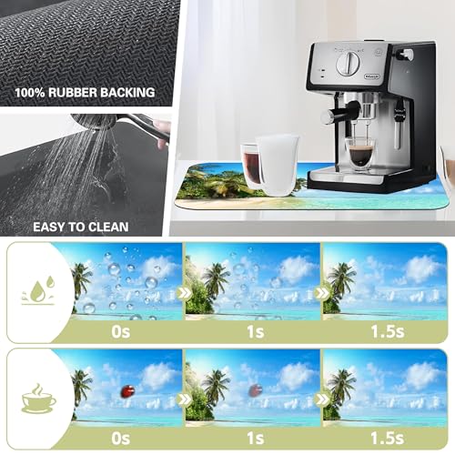 Dish Drying Mat for Kitchen Counter Absorbent Dish Coffee Mat 16"X24" - size: 24" x 16"