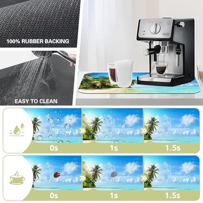 Dish Drying Mat for Kitchen Counter Absorbent Dish Coffee Mat 16"X24" - size: 24" x 16"