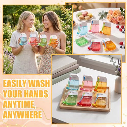 Frienda 12 Pcs Hydrating Hand Sanitizer Spray Scented Pocket Power Mist Hand Sanitizer Travel Size with Keychain Moisturizing Antibacterial Sanitizing Cleans Hands for Women(Juicy) - style: Juicy