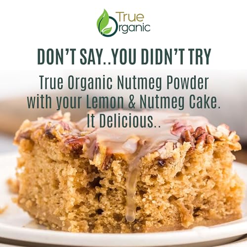 True Organic Ceylon Nutmeg Powder, Premium Grade, USDA & Kosher Certified, Gluten Free, Pure Ceylon Premium Quality, Ground 3.5 Oz