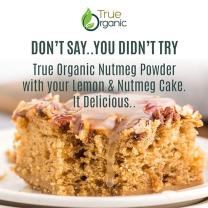 True Organic Ceylon Nutmeg Powder, Premium Grade, USDA & Kosher Certified, Gluten Free, Pure Ceylon Premium Quality, Ground 3.5 Oz