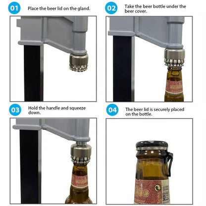 Height Adjustable Manual Bottle Cap Press Machine, Bench Capper Fits 26-29mm Caps for Homebrew Beer & Soft Drinks