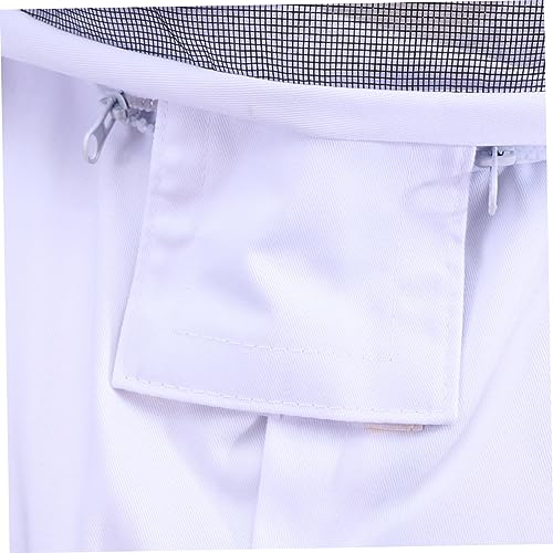 Abaodam Professional Beekeeping Suit Full Body Suit Veil and Elastic Cuffs White XXL