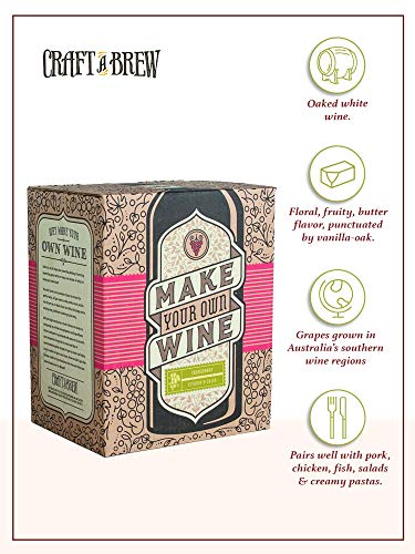 Craft A Brew Home Chardonnay Making Kit – Easy Beginners with Ingredients and Supplies – Ultimate Wine Brewing - color: Chardonnay