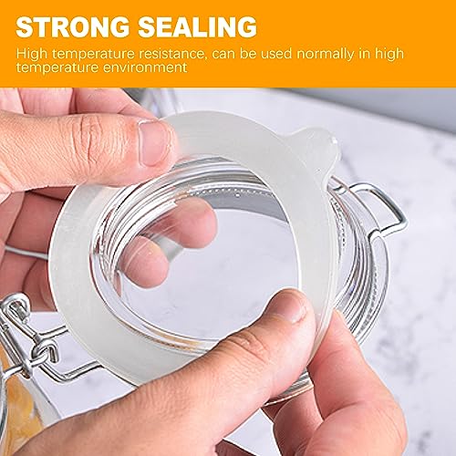 8pcs 3.75" Silicone Jar Gaskets Silicone Gasket, Rubber Seals For Glass Jars, Leak Proof Jar Seal Accessories, Suitable For Mason Jars Lids - color: White