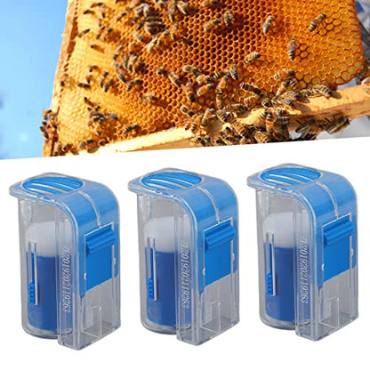 3Pcs Bee Queen Marking Catcher, Plastic One Handed Queen Bee Marking Cage, Bee Queen Marker Bottle Beekeeping Tools for Beekeepers (Blue) - color: Blue