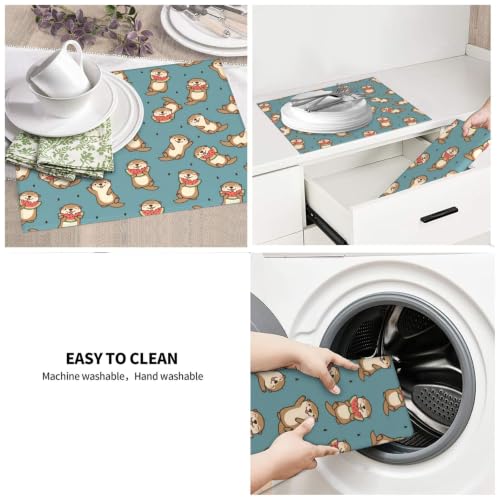 Cute Otters Watermelon Dish Drying Mats for Kitchen Counter, Super Absorbent Microfiber Drainer Pad, Washable Reversible Appliance Protector, Everyday Kitchen Must-Have, 16x18 Inch - color: Cute Otters Watermelon