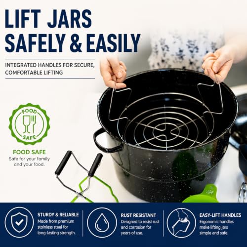 Supa Ant 2 Pack Canning Rack for Stock Pot (12 in.) Stainless Steel Canning Jar Rack with Handles – Water Bath Canning Rack Supplies Kit for Mason Jars – For Water Bath Canning Only - style: 2-Pack Canning Rack with Handles