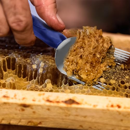 KICHOUSE Beekeeping Honeycomb Uncapping Tool and Honey Scraper Fork for Hive Maintenance with Stainless Steel Multi-Function Design, Sturdy Beekeeping Supply for Efficient Honey Extraction