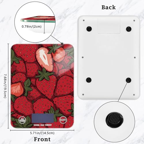 Food Scale Kitchen Scale for Baking Cooking Digital Food Weighing Measuring Scale Small Waterproof Electric Food Scale Cartoon Red Strawberry - color: Cartoon Red Strawberry