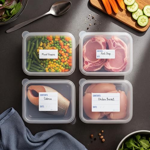 Freezer Labels 1x2 in 500/Roll, Dissolvable Blank Removable Mason Jar - size: 1x2"', style: 500