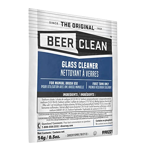 990221 Glass Cleaner for Manual Brushing, Restaurant Barware & Glass Cleaning System, Powder Packets, 0.5-Ounce (1 Packet) - size: 0.5 Ounce (Pack of 1)
