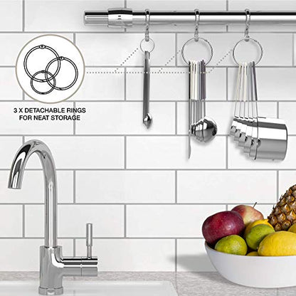 CuttleLab 22-Piece Stainless Steel Measuring Cups and Spoons Set, Tad Dash Pinch Smidgen Drop Mini Measuring Spoons, Measuring Stick Leveler, Measurement Conversion Chart Fridge Magnet, (Charcoal) - color: Charcoal