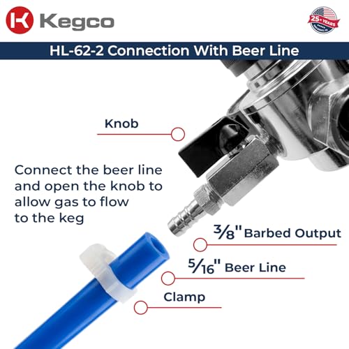 Kegco Premium Commercial Grade Dual Gauge Two Product CO2 Draft Beer Regulator