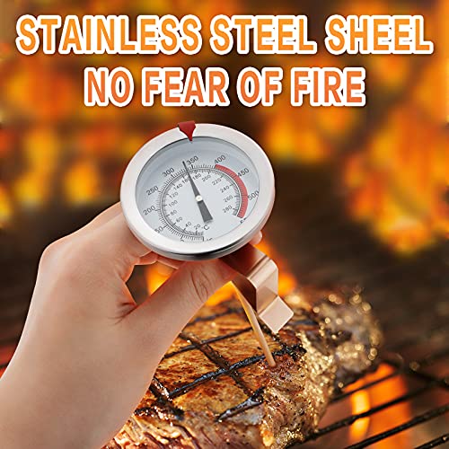 12" Meat Thermometer for Cooking Instant Read Long Stem Waterproof Stainless Steel Kitchen Thermometer for Deep Frying Candy Turkey BBQ Grill