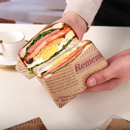 100 Sheets Wax Paper 15 x 11 Inch Greaseproof Sandwich Burger Chips Cuttable Baking Parchment Wraping Paper (Brown #3) - color: Brown #3