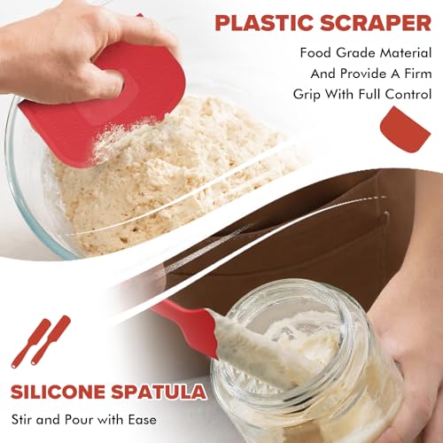RYTOXILO Sourdough Starter Jar Kit, 50 Oz Glass Large Sour Dough Jars Wide Mouth for Beginners, 8 Pcs Bread Starter Container Set with Bamboo Lid, Sourdough Jar with Bread Baking Supplies Accessories - size: 1 Jar+7 Accessories