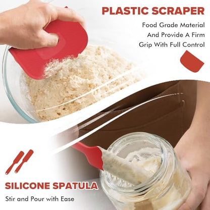 RYTOXILO Sourdough Starter Jar Kit, 50 Oz Glass Large Sour Dough Jars Wide Mouth for Beginners, 10 Pcs Bread Starter Container Set with Bamboo Lid, Sourdough Jar with Bread Baking Supplies Accessories - size: 2 Jars+8 Accessories