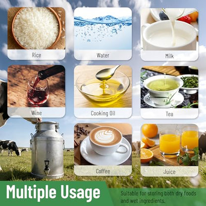 Milk Can 15L Milk Container 304 Stainless Steel Milk Jug Bucket Wine Pail Bucket Bottle 4 Gallon Container Storage with Faucet & Sealed Lid for Grain Wine Liquid - size: 15L