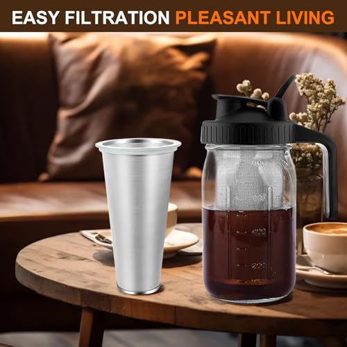 2 PCS Cold Brew Coffee Filter, 304 Stainless Steel Food Grade, Coffee Maker, Tea Maker,Water Filter, Ultra Fine Mesh, Wide Mouth Mason Jar 32oz - size: filter(32oz)