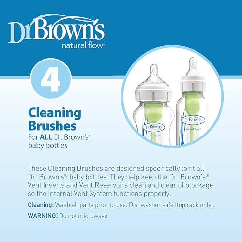 Dr. Brown's Silicone Cleaning Brush Set with Bottle, Spout, and Straw Brush, 3-Pack + Vent Cleaning Brush, 4-Pack - color: Silicone Brush Set + Vent Brush 4-pack, size: Compact