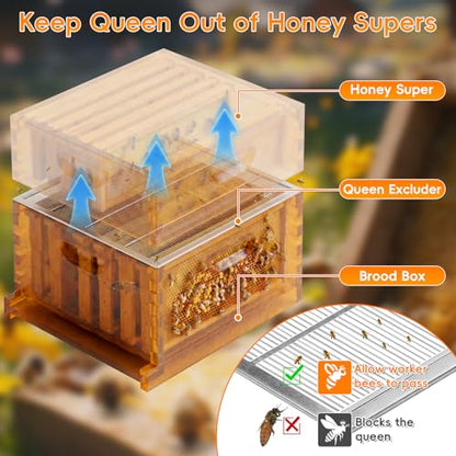 Metal Queen Excluder 10 Frame for Beehive, 4 Pack Heavy Duty Galvanized Steel Queen Excluder for Beekeeping Supplies - size: 10-Frame 4Pack