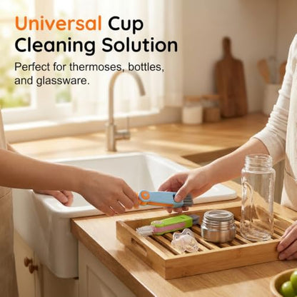 3 in 1 Cup Lid Cleaning Brush, 2026 New Multifunctional Crevice Cleaning Brush for Water Bottle Insulated Cup Tumbler Lid Groove Narrow Space Detail Cleaner Home Kitchen Gadgets (6PC) - color: 6pc