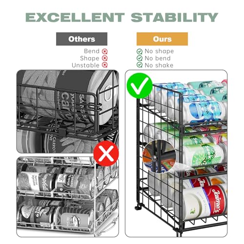JKsmart 3-Tier Stackable Can Organizer, Storage Can Rack for Kitchen Pantry Cabinet, Holds Up to 72 Cans, Multifunctional Can Dispenser for Snacks Soda - size: 3 Tier-2 Pack