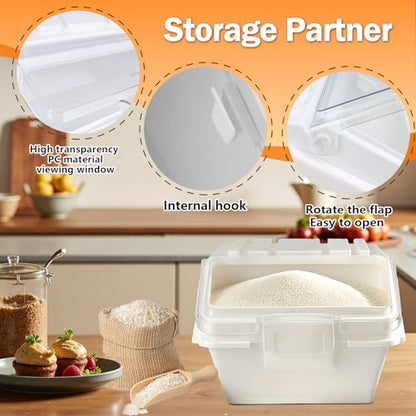 Flour Bin, 10 lb Stackable Kitchen Ingredient Storage Container with Lid - Food Pantry Organizer for Flour, Sugar, Rice, Baking,Dog Food Supplies (10lb) - size: 10lb