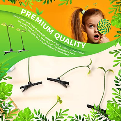 30 Pcs Mixed Style Flower, Grass, Butterfly Hair Clips and Barrettes - Plant-Inspired Hair Accessories for Women, Girls, School, Home, Party, Christmas (Bean Sprout Style) - style: Bean Sprout Style
