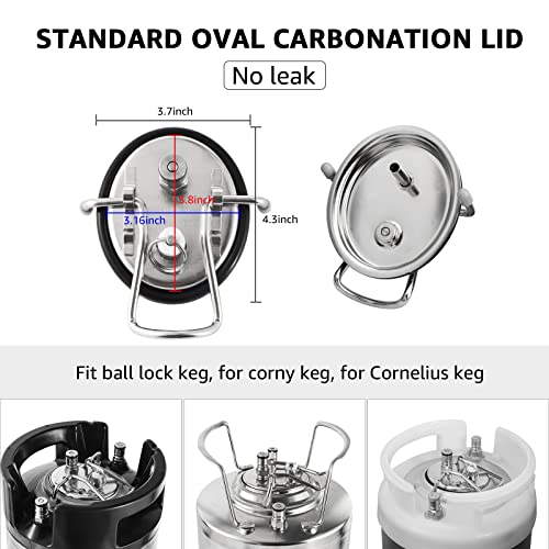 Carbonation Keg Lid 0.5 Micron Diffusion Stone Corny Keg Carbonation Lid Carbonator Keg Lid for Cornelius Keg Soda Beer Forced Carbonation