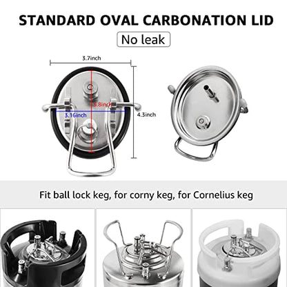 Carbonation Keg Lid 0.5 Micron Diffusion Stone Corny Keg Carbonation Lid Carbonator Keg Lid for Cornelius Keg Soda Beer Forced Carbonation