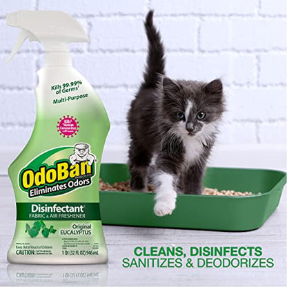 OdoBan Ready-to-Use Disinfectant and Odor Eliminator, 32 Ounce Spray Bottle, Original Eucalyptus Scent - size: 32 Fl Oz (Pack of 1)