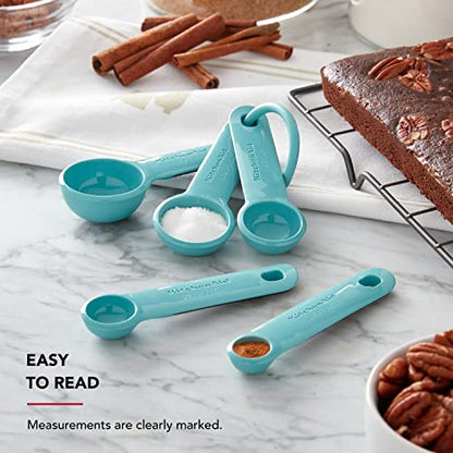 KitchenAid Measuring Spoons, Set Of 5, Aqua Sky (Pack of 12) - size: Set Of 5 (Pack of 12)