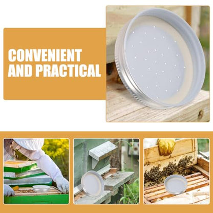 KALLORY 6Pcs Bee Watering Station and Beehive Entrance Feeder Set for Beekeepers, Outdoor Garden Water Feeder with Sturdy Caps, Watering Supplies for Traditional Hive Beekeeping
