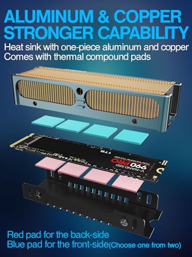 JEYI Q150 M.2 HeatSink, Cooper Fins with Aluminum Frame Passive Heat Sinks - Finscold Q150-1.7mm / 0.68"